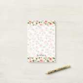  roze rozen Floral Post-it® Notes (Op bureau)