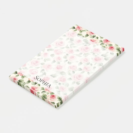 roze rozen Floral Post-it® Notes (Schuin)