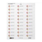 Roze Rozen Floral Return Address Etiket (Full Sheet)