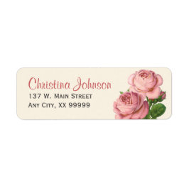 Roze  Rozen Floral Return Address Labels