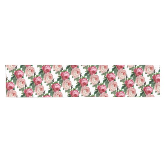 Roze  Rozen /  Floral Table Runner Korte Tafelloper (Horizontaal)