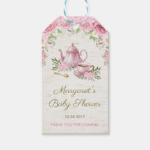 Roze  Rozen Floral Tea Party Favor Cadeau Label