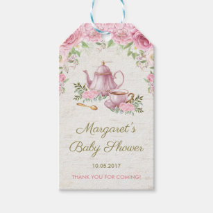 Roze  Rozen Floral Tea Party Favor Gift Label Cadeaulabel