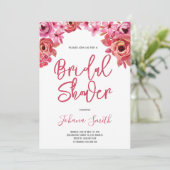 Roze rozen Floral Vrijgezellenfeest Kaart (Staand voorkant)