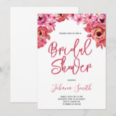 Roze rozen Floral Vrijgezellenfeest Kaart (Voorkant / Achterkant)