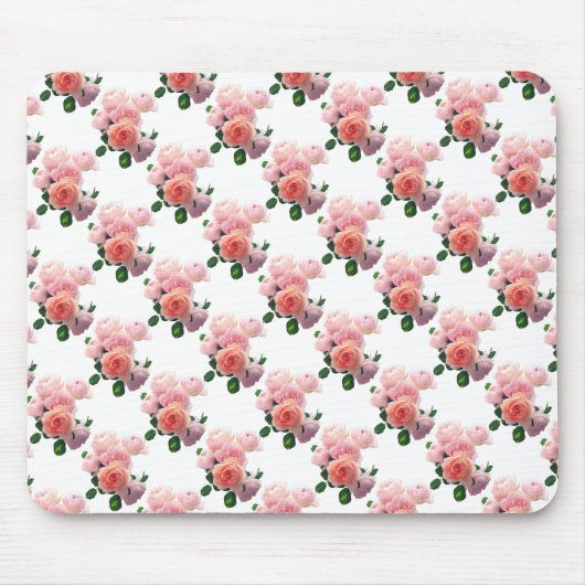 Roze rozen Floral Waterverf Art Sjabloon Modern Muismat (Voorkant)