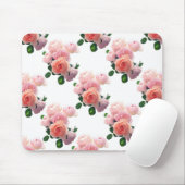 Roze rozen Floral Waterverf Art Trendy Sjabloon Muismat (Met muis)