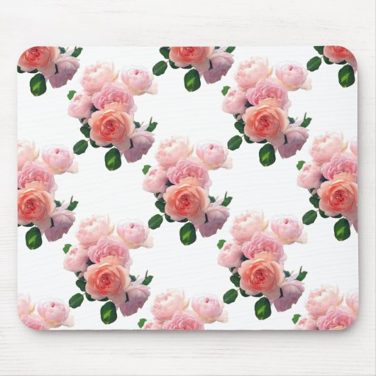 Roze rozen Floral Waterverf Art Trendy Sjabloon Muismat (Voorkant)