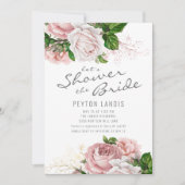 Roze  Rozen Floral White Vrijgezellenfeest Kaart (Voorkant)