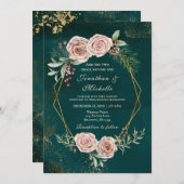  roze rozen Floral Winter Christelijk huwelijk Kaart (Voorkant / Achterkant)