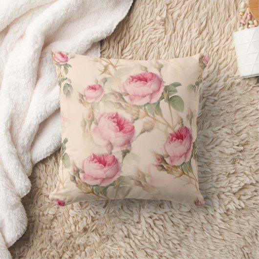 Roze  rozen floreel patroon    kussen (Deken)