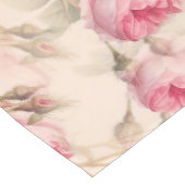 Roze  rozen floreel patroon  medium tafelloper (Hoek)
