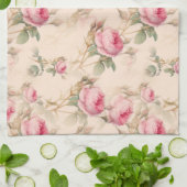 Roze rozen floreel patroon theedoek (Gevouwen)