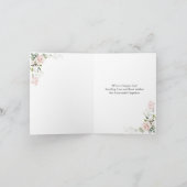 Roze Rozen Foliage Cross Doop Kaart (Binnen)