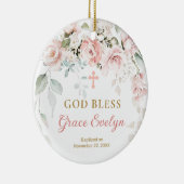 Roze rozen Foliage Cross Ornament (Rechts)