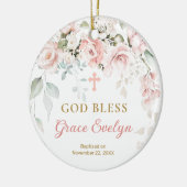 Roze rozen Foliage Cross Ornament (Links)