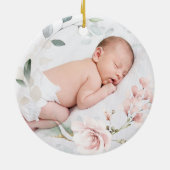 Roze rozen Foliage Cross Ornament (Achterkant)