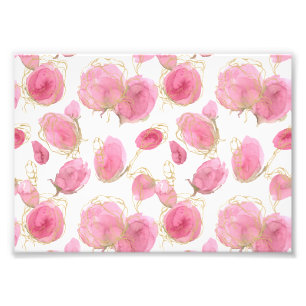 Roze rozen foto afdruk