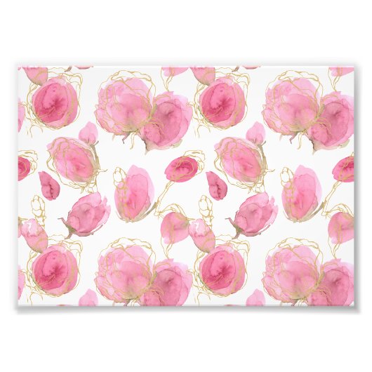 Roze rozen foto afdruk (Voorkant)