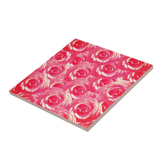 Roze Rozen Foto Keramische Foto Tegel Tegeltje (Zijkant)