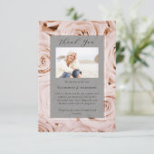 Roze Rozen Foto Sympathie Begrafenismonument Bedankkaart (Staand voorkant)