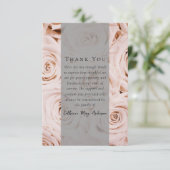 Roze Rozen Foto Sympathie Begrafenismonument Bedankkaart (Staand voorkant)