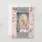 Roze Rozen Foto Sympathie Begrafenismonument Bedankkaart (Achterkant)