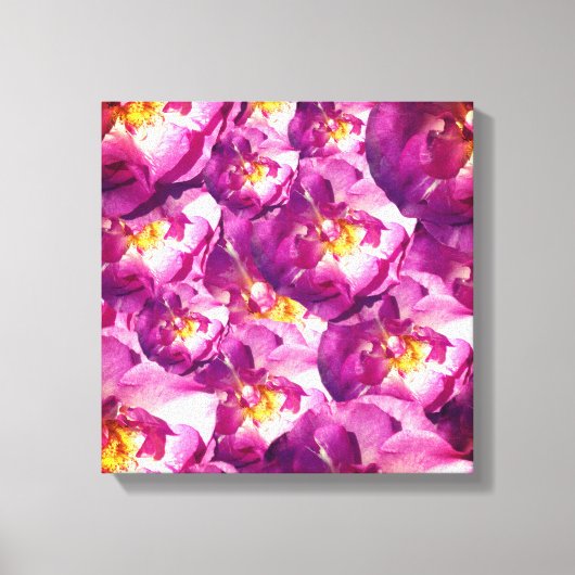 Roze Rozen Foto Verpakt Canvas (Voorkant)