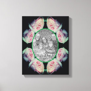 Roze Rozen Frame Maak Je Eigen Foto Canvas Afdruk