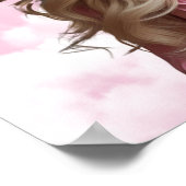 Roze Rozen Funeral Kist Inzetstuk, Herdenkingsteke Poster (Hoek)