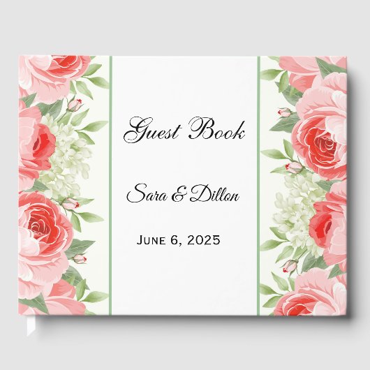 Roze rozen gastenboek (Voorkant)