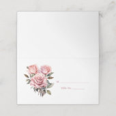 Roze Rozen Gasttafel Nummer Plaats Kaart Plaatskaartje (Buitenkant ongevouwen)