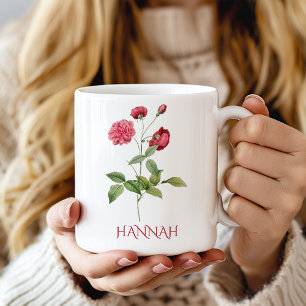 Roze rozen geboortemaand juni koffiemok