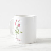 Roze rozen geboortemaand juni koffiemok (Voorkant links)