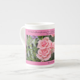 Roze rozen gedachten aan jou been china mok