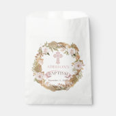 Roze rozen | Gedroogde grassen Flora Girl Baptisme Bedankzakje (Voorkant)