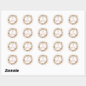 Roze rozen | Gedroogde grassen Flora Girl Baptisme Ronde Sticker (Vel)