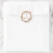 Roze rozen | Gedroogde grassen Flora Girl Baptisme Ronde Sticker (Tas)