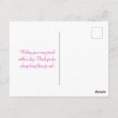 Roze Rozen Gelukkige Moederdag Briefkaart (Achterkant)