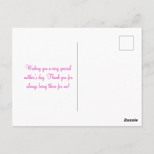 Roze Rozen Gelukkige Moederdag Briefkaart (Achterkant)
