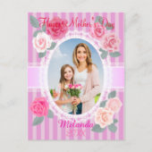 Roze Rozen Gelukkige Moederdag Briefkaart (Voorkant)