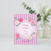 Roze Rozen Gelukkige Moederdag Feestdagenkaart (Staand voorkant)