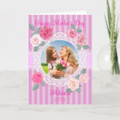 Roze rozen Gelukkige Moederdag Kaart (Voorkant)