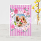 Roze rozen Gelukkige Moederdag Kaart (Gele Bloem)