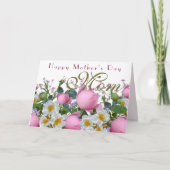Roze Rozen Gelukkige Moeders Dag Mam Kaart (Voorkant)