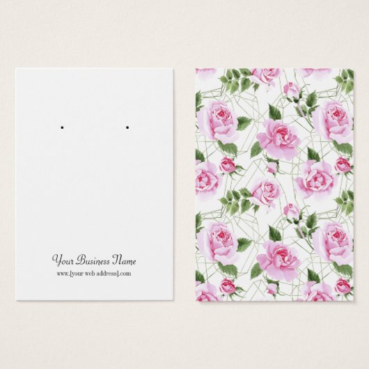 Roze rozen Geometrische Lijst die een DisplayCard  Visitekaartje (Voorkant /achterkant)