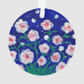 Roze rozen gepersonaliseerd acrylaat ornament (achterkant)