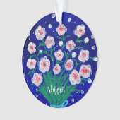 Roze rozen gepersonaliseerd acrylaat ornament (voorkant)