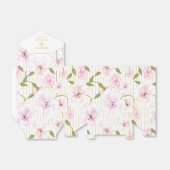 Roze rozen gepersonaliseerd  bedankdoosjes (Uitgevouwen)