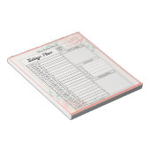 Roze rozen gepersonaliseerd dagplan notitieblok (Schuin)